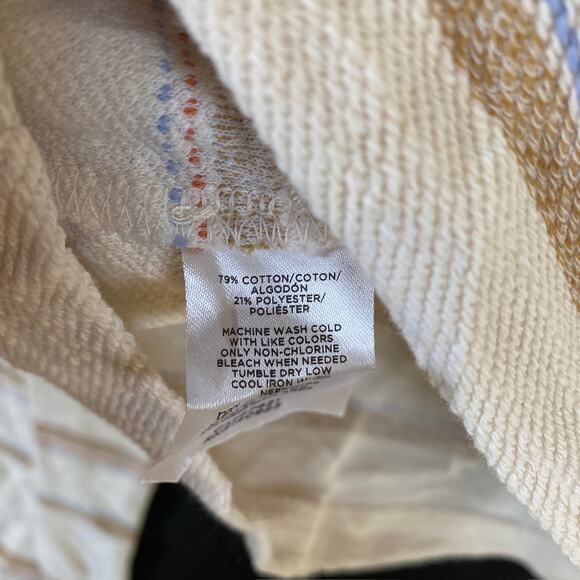 Lou & Grey Womens Sweatshirt Multicolor Striped Cropped Long Sleeve Cotton XS - Picture 5 of 12